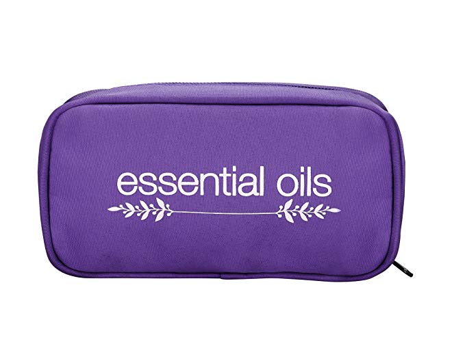 Soothing Terra Essential Oil Carrying Case Travel with 10 Roller Bottles and Vials - Organizes Your 5ml - 15ml Oil vials and 10ml Rollers (10 Bottles, Purple with Branches)