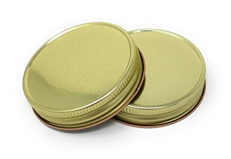 Nika's Home Jelly or Mason Jar Lid - 12 pack - G70 CT (Gold)