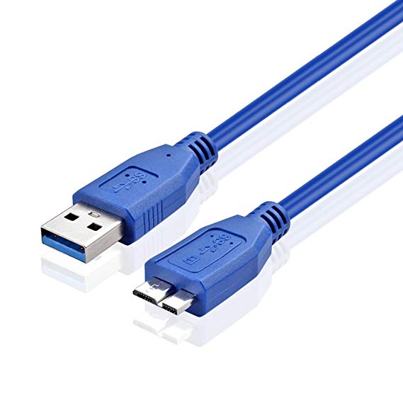 TNP USB 3.0 Cable - Micro-B to Type A (6 FT) Type A-Male to Micro B Male Adapter Converter Extension Gold Plated SuperSpeed USB Connector Port Plug Wire Cord - Blue