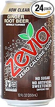 Zevia All Natural Soda, Ginger Root Beer, 12-Ounce Cans (Pack of 24)