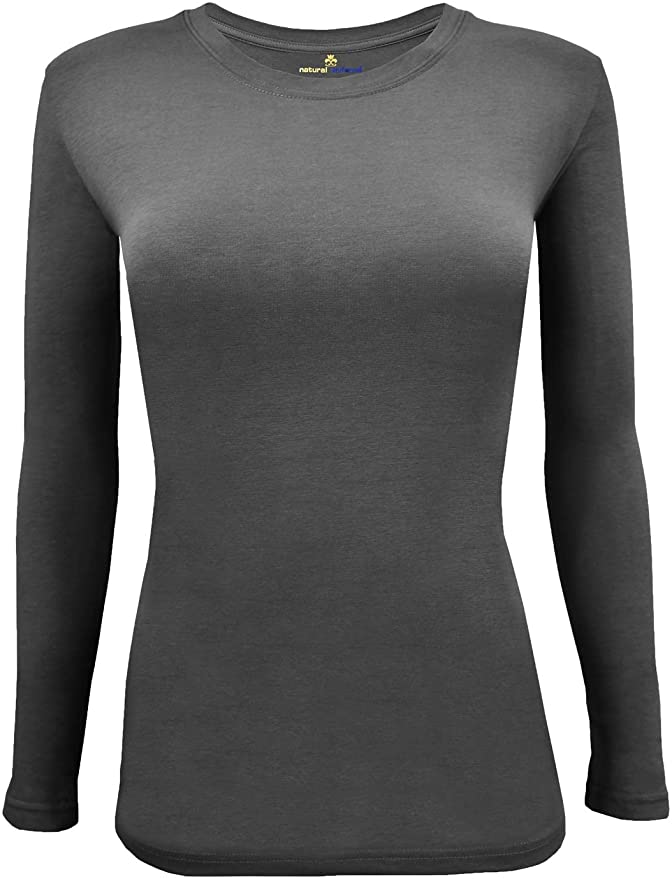 Natural Uniforms Women's Long Sleeve Underscrub Stretch T-Shirt Scrub Top