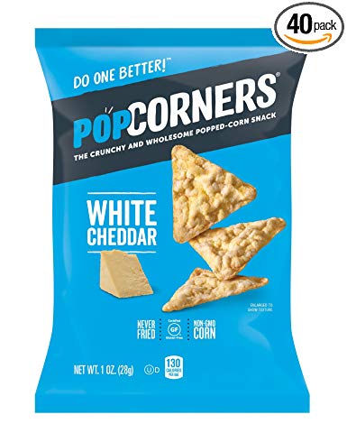 PopCorners White Cheddar Snack Pack | Gluten Free Snack | (40 Pack, 1 oz Snack Bags)