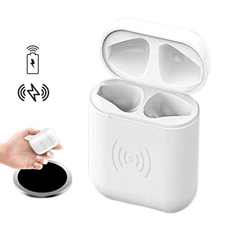 POWVAN Wireless Charging Case Replacement of Air pods Charger Case, Fast Charging Built-in Batteries Supply 24 Hours Power Compatible with AirPods, NO Connecting Button
