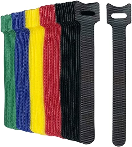 Oksdown 50 Pack 5 Color Reusable Cable Ties Multi Color Releasable Cable Straps Adjustable Hook and Loop Colorful Cable Wire Tidy for PC Cable Management