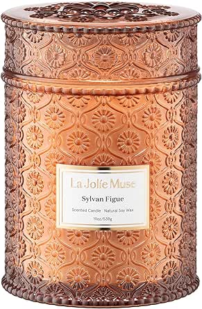 LA JOLIE MUSE Sylvan Figue Candle, Fig Scented Candle, Summer Candle, 90 Hours Burning Time, Wood Wicked Candle, Luxury Candles for Home, Candle Gift for Women & Men