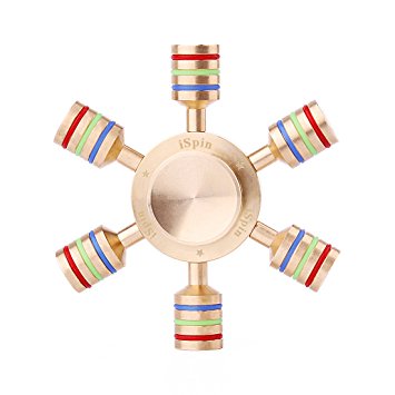iSpin Original Spinner Pure Brass Hand Fidget Spinner Luxury Quality Premium SS R188 Bearing, Help Focus and Reduce Stress Spins 3-5 Minutes