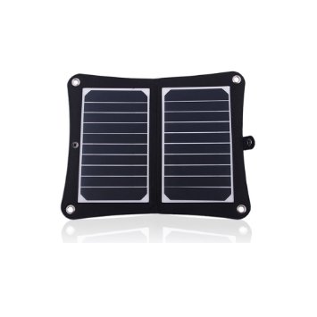 SUNKINGDOM™ 10W USB Port Solar Charger with High Efficiency Portable Solar Panel PowermaxIQ Technology for iPhone, iPad, iPod, Samsung, Camera, and More (Black)