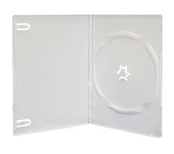 100 Slim Solid White Color Single DVD Cases 7MM
