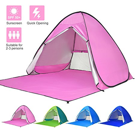 Ylovetoys Beach Tent Sun Shelter Automatic Pop Up Beach Tent Instant Beach Shade Canopy Cabana Tent Waterproof Anti UV Beach Umbrella Tent 2-3 Persons Outdoor Beach Camping Tents