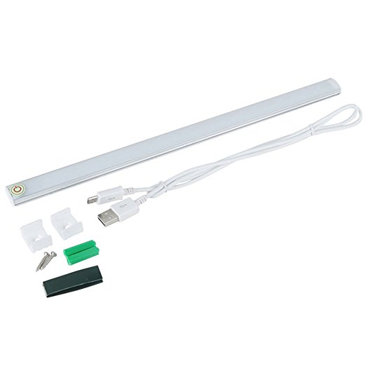 vTopTek LED Cabinet Light, Thin Dimmable Touch Sensor 21 LED Light Bar Under Cabinet Lamp Wardrobe Light Strip