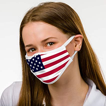 Badger Sportswear Unisex-Adult 3 Ply Sublimated Mask, Flag, One Size