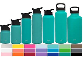 Simple Modern Summit Water Bottle   Extra Lid - Vacuum Insulated 18/8 Stainless Steel Powder Coated - 8 Sizes, 22 Colors