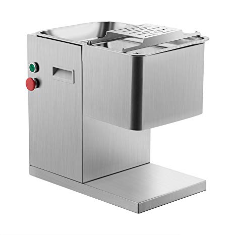 CO-Z 110V Commercial Meat Cutting Machine Meat Slicer 1100LB/H 550W Stainless Steel Fresh Meat Cutter Commercial Grade Restaurant Meat Processing Machine Electric Slicer 3mm Cutting Blade with Pulley