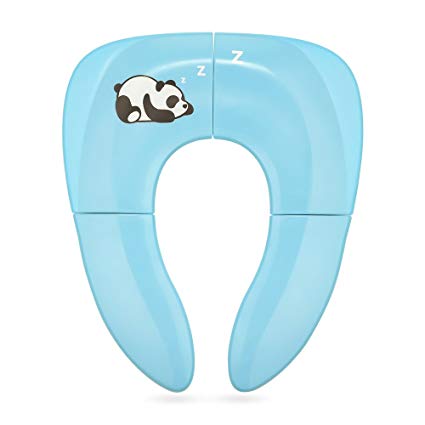 Jerrybox Foldable Travel Potty Toilet Seat for Babies, Toddlers Portable Seat with Carrying Bag, Blue