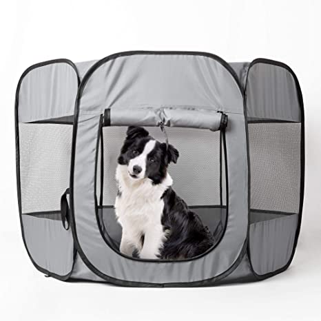 Love's cabin Pet Puppy Playpen Water Resistant, Exercise Dog Pen Indoor and Outdoor, Portable Cat Dog Playpen for Large Medium and Small Dogs, Foldable Dog Kennel Playpen with Removable Shade Cover