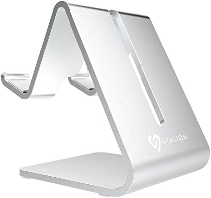 Stalion Stand Desktop Dock Cradle Station Bracket Holder Universal Mount for all Tablets Mobile Smartphone Cellular & eReader Devices (Brushed Aluminum)