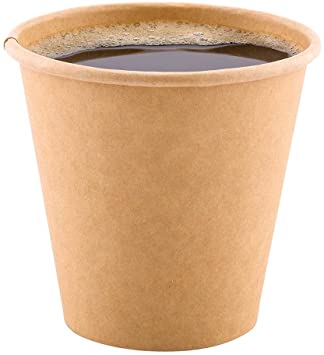 RW Base 8 Ounce Eco-Friendly Drink Cups, 50 Unbleached Paper Coffee Cups - Single Wall, No Artificial Dyes, Brown Paper Recyclable Coffee Cups, Leakproof, Matching Lids Sold Separately