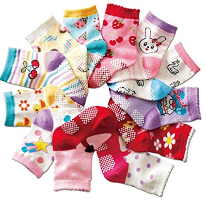 SDBING Baby's Color 6 Pair Thick Warm Cotton Socks (Anti-slip 1 to 3 Years Old)
