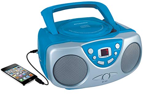 Curtis SRCD243M-BLUE Sylvania SRCD243 Portable CD Player with AM/FM Radio, Boombox (Blue)