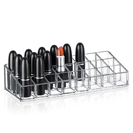 TWING Premium Acrylic Lipstick Organizer 24 Space Storage Super Crystal, Unbreakable Lipsitck Storage