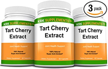 3 Bottles Tart Cherry Extract 900mg Per Serving 270 Total Capsules KRK Supplements