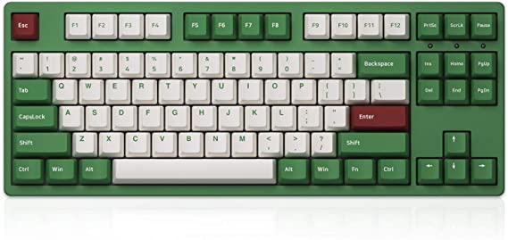 Akko 87-Key TKL Wired Mechanical Gaming Keyboard, Matcha Red Bean Themed Programmable Keyboard,  PBT Doubleshot Keycaps and Anti-Ghosting (Gateron Pink Linear Switch)