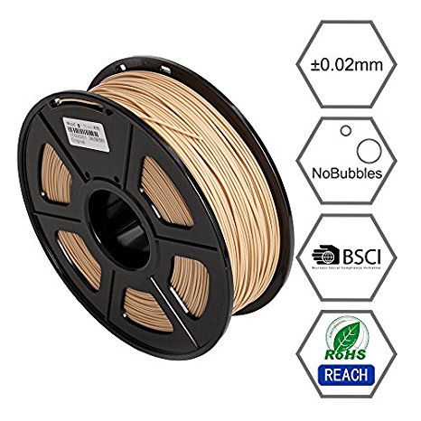 SUNLU 3D Printer Filament Wood 1.75mm 1kg (2.2 lbs) Dimensional Accuracy  /- 0.03mm(Wood)