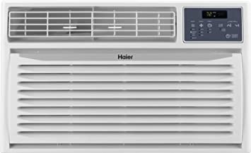 Haier HTWR10XCR 24" Fixed Chassis Air Conditioner with 10000 Cooling BTU, Full Function Remote, Time/Temperature Display, 3 Fan Speeds, 24 Hour Timer, Energy Saver Mode, in White