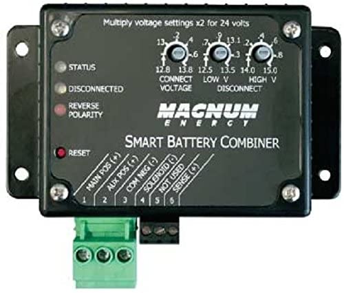Magnum Energy ME-SBC Smart Battery Combiner, Auto-Detect 12 or 24 VDC, Transfers up to 25 Amps