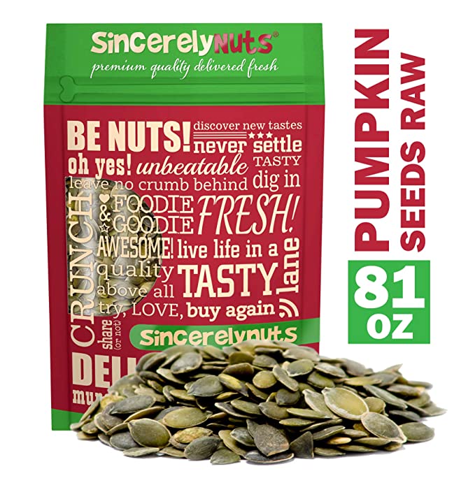 Sincerely Nuts - Raw Shelled Pepitas Pumpkin Seeds (Unsalted) (5lb bag) | All Natural Snack Food for Eating or Cooking | Vegan, Kosher, Gluten Free Food | Protein & Antioxidants