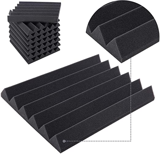 Acousticn Room Foam Panels 24 Pack 40 X 30 X 5 cm, Ohuhu Sound Absorbing Dampening Wall Foam Pyramid 2 Inch Acoustic Treatment