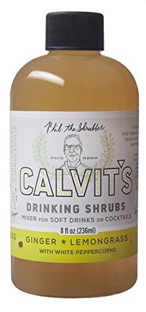Calvit's Shrubs — GINGER/LEMONGRASS with White Pepper - Handmade mixer for soft drinks & cocktails (8 oz.)