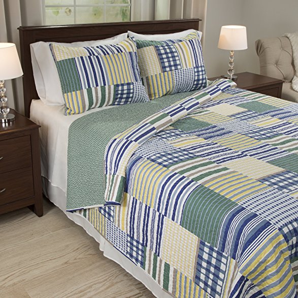 Lavish Home Lynsey 3 Piece Quilt Set - King