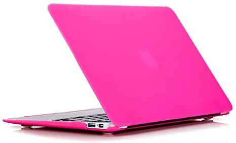 Ruban MacBook Air 13 Inch Case - Fits Previous Generations A1466 / A1369 (Will Not Fit 2018 MacBook Air 13 with Touch ID), Slim Snap On Hard Shell Protective Cover,Hot Pink