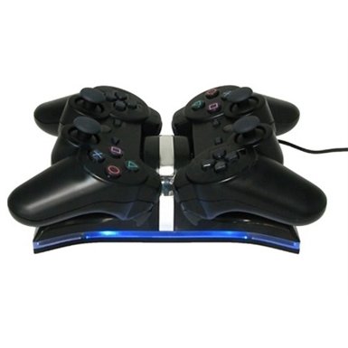 HDE Black Sony PS3 2 Port Dual Shock Charger Station Wireless Controller Power Dock Stand for Playstation 3