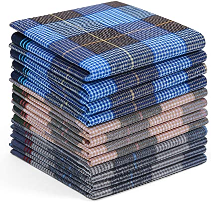 Handkerchiefs Men Cotton, Ohuhu 12PCS Handkerchiefs for Men, Classic Pocket Square Perfect Gift Set