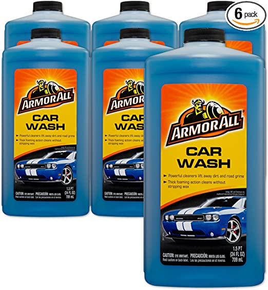 Armor All Foam Action Car Wash - For Cars & Truck & Motorcycle, 24 Fl Oz Bottles - Pack of 6, 25024