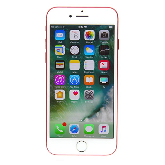 Apple iPhone 7, Fully Unlocked, 256GB - Red (Renewed)