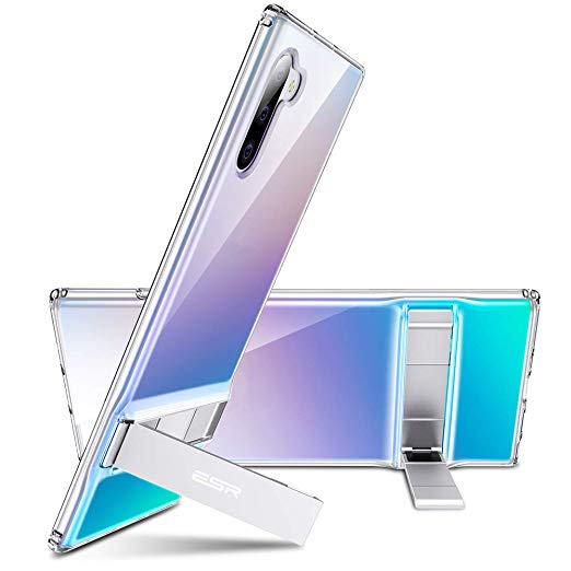 ESR Metal Kickstand Compatible with Galaxy Note 10 Case, Vertical and Horizontal Stand, Reinforced Drop Protection, Flexible TPU Case for The Samsung Galaxy Note 10 6.3-Inch (2019), Clear