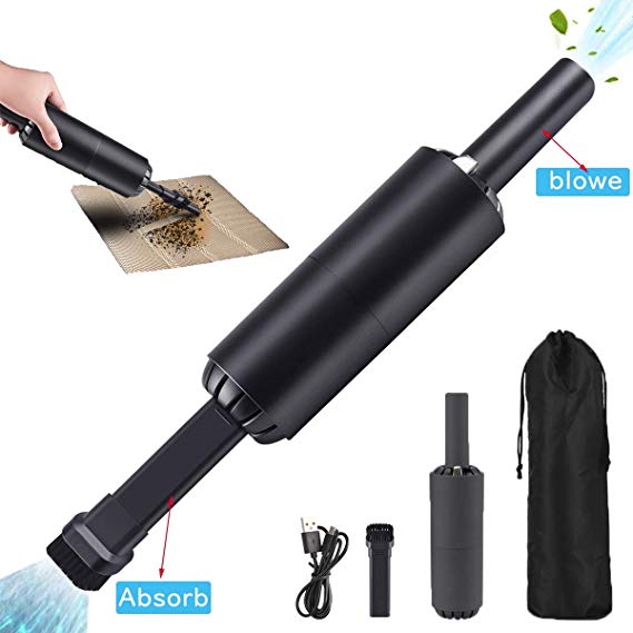 Dealswin Handheld Vacuum Rechargeable Cordless Car Vacuum Cleaner, High Powered 4.0Kpa Obsorb and Blow Two Function Dust Cleaner for Home, Car, Pet Hair, Office, Desk, Computer Cleaning