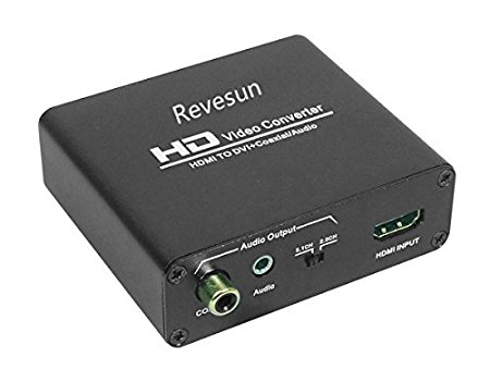 Revesun HDMI to DVI With a high-definition video converter which convert HDMI digital signal to DVI-D digital signal and analog audio