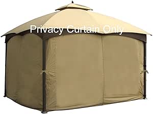 10' x 12' Gazebo Privacy Curtain Set for #GF-12S004B-1 by ABCCANOPY Beige