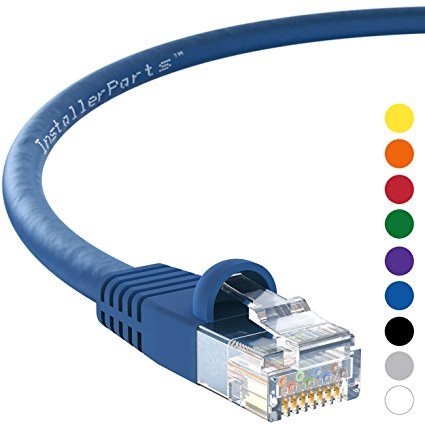 InstallerParts CAT6 Ethernet Cable 8 FT Blue - UTP Booted - Professional Series - 10 Gigabit/Sec Network / High Speed Internet Cable, 550MHZ