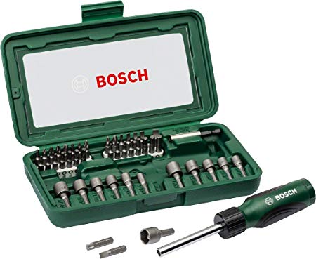Bosch 2607019504 Screwdriver, Grey, Set of 46 Pieces