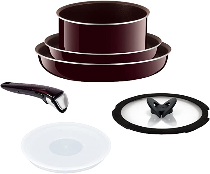 T-fal Frying pan 6-Point Set Detachable Handle Ingenio Neo Mahogany Premier Set with a lid 6 Gas fire Heater Dedicated L63190