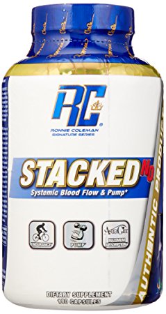 Ronnie Coleman Signature Series STACKED-no, Stimulant Free Pre Workout Capsule for Natural Pumps and Extreme Vascularity, 60 Servings/180 Capsules