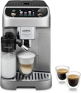 De'Longhi Magnifica Plus Fully Automatic Espresso Machine with Automatic Milk Frother for 18  One Touch Recipes, Built-in Grinder, ECAM32070SB