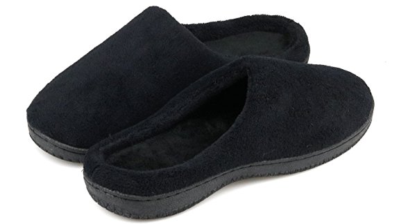 Dasein Men’s Slip On Warm Winter Slippers Memory Foam Soft Fleece House Slippers Indoor Outdoor Anti Skid Sole