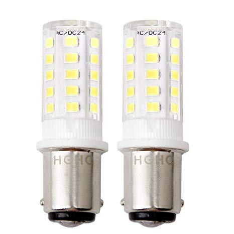 LED Ba15d 24V AC/DC 5W Daylight 6000K Double Contact Bayonet Bulb 1157 1076 1130 1176 1142 LED 35W Replacement Bulb for Car RV Camper Lighting(Pack of 2)