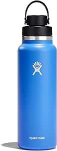 HYDRO FLASK Wide Mouth Chug Cap vacuum insulated stainless steel water bottle with leakproof closeable lid for cold water drinks, sports, travel, car and school